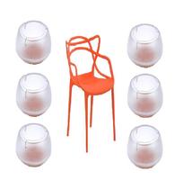 Kit 4 Pezinho Transparent Feltro 12Mm A 16Mm Cadeira Allegra