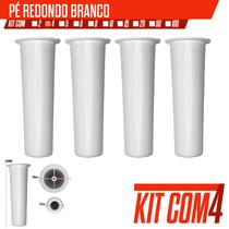 Kit 4 pézinhos para Cama Box Armario Gabineta Balcão de Pia 14cm Branco