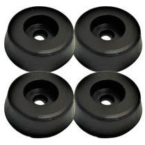 Kit 4 Pezinhos Pé Pequeno Maciço Base Vazada Antiderrapante Emborrachado Reforçado Resistente Para Caixas Acusticas Som