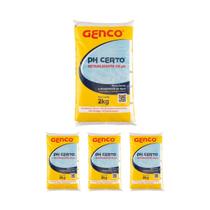 Kit 4 Ph Certo Elevador Alcalinizante Piscinas 2kg - Genco