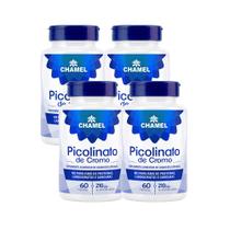 Kit 4 Picolinato De Cromo Chamel 60 Cápsulas 210mcg Original