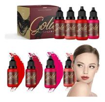 Kit 4 Pigmentos Para Lábios Mag Color Linha Gold Line