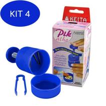 Kit 4 Pik Alho Descascador E Triturador Picador De Alho