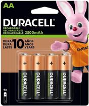 Kit 4 Pilha Aa Recarregável Duracell 2500 Mah