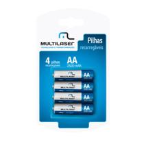 Kit 4 Pilhas Aa 2500mah Recarregável Multilaser Cb052