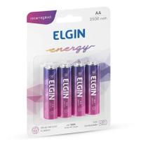 Kit 4 Pilhas AA Recarregaveis Aa Elgin 2500 Mah