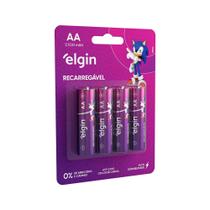 Kit 4 Pilhas AA Recarregável Elgin 2700 Mah