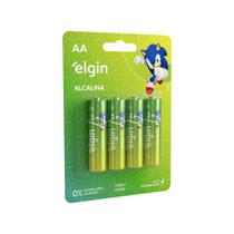 Kit 4 Pilhas Alcalinas Aa Pequena LR06 Elgin