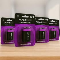 Kit 4 Pilhas Baterias Recarregável 9v Cod: 408430021-4 Avant Use