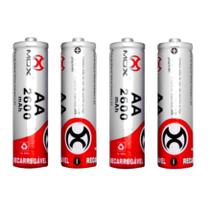 Kit 4 Pilhas Recarregáveis Médias AA 2600mAh MOX Premium Kit 4 Pilhas Recarregáveis Médias AA 2600mAh MOX Premium
