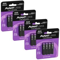 kit 4 Pilhas Recarregável Palito AAA 1.5v 1000MAH Cod: 408180016 Avant Use