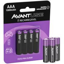 Kit 4 Pilhas Recarregável Palito AAA 1.5v 1000MAH Cod 408180016 Avant Use Kit 4 Pilhas Recarregável Palito AAA 1.5v 1000MAH Cod 408180016 Avant Use