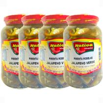 Kit 4 Pimenta Jalapeño Verde em Rodelas Conserva 540g Nativa