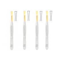 Kit 4 Pinça Depilação Canelada Reta 9cm 2341.303 Solingen