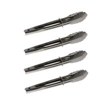 Kit 4 Pinça Pegadora Pegador Aço Inox Simples com Trava e Mola Multiuso 18cm Leve