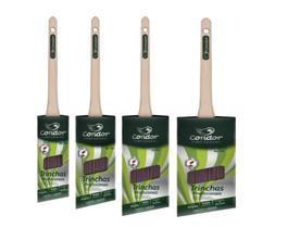 Kit 4 pincel trincha angular recorte profissional 704 condor