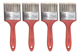 Kit 4 Pincel Trincha Parede Tinta Látex Acrílica 3 Polegadas