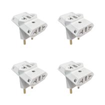 Kit 4 Pino Adaptador Benjamin T Branco 10A Bivolt Pro Kit 4 Pino Adaptador Benjamin T Branco 10A Bivolt Pro