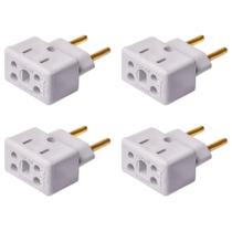 Kit 4 Pino Adaptador Bob Quad Branco 10/20A Bivolt Porcelana Sintética Segurança Kit 4 Pino Adaptador Bob Quad Branco 10/20A Bivolt Porcelana Sintética Segurança