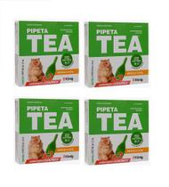 Kit 4 Pipeta Tea Konig AntiPulga Gato 4,1 A 8kg C/3 Pipeta