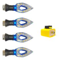 Kit 4 Pisca Seta Led Vazado Hornet Cb300 Xj6 Fazer Next 250 Cg Xre