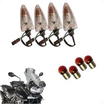 Kit 4 Piscas Dianteiro e Traseiro Completo Moto Triumph Tiger 800 2011 2012 2013 2014 2015 Kit 4 Piscas Dianteiro e Traseiro Completo Moto Triumph Tiger 800 2011 2012 2013 2014 2015