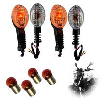 Kit 4 Piscas Seta com Lâmpada Dianteiro Traseiro Yamaha MT 03 2008 2009 2010 2011 2012 até 2020