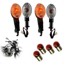 Kit 4 Piscas Seta com Lâmpada Dianteiro Traseiro Yamaha XT 660r 2005 2006 2007 2008 2009 até 2018
