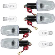 Kit 4 piscas seta dianteiro traseiro CG125 CG150 Fan Titan 2000 a 2013 CB300 XRE300 CBX250 Twister com lâmpada Kit 4 piscas seta dianteiro traseiro CG125 CG150 Fan Titan 2000 a 2013 CB300 XRE300 CBX250 Twister com lâmpada
