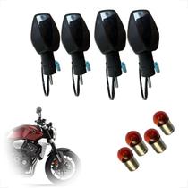 Kit 4 Piscas Setas Fumê Completo Moto CB100r 2011 2012 2013 2014 2015 2016 2017 2018 2019 2020 2021 2022 2023 2024