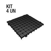 Kit 4 Pisos Estrado Plastico Preto 50 X 50cm Presto