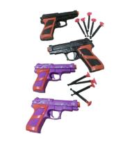 Kit 4 Pistolas De Dardos Brinquedo Infantil Armas Soft Gun