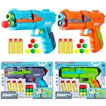 Kit 4 Pistolas Lança Dardos Bolinhas Arminha Nerf Infantil Kit 4 Pistolas Lança Dardos Bolinhas Arminha Nerf Infantil