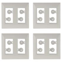 Kit 4 Placa 2 Postos Para Moveis Branco Aria Tramontina Kit 4 Placa 2 Postos Para Moveis Branco Aria Tramontina
