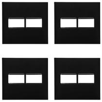 Kit 4 Placa 4x4 2 Módulos Preta 618511PT Legrand PialPlus+