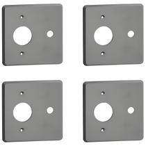 Kit 4 Placa 4x4 Cinza 1 Posto Redondo + Saída De Fio Pial