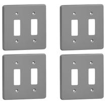 Kit 4 Placa 4x4 Cinza 2 Teclas Separadas Pial 8511