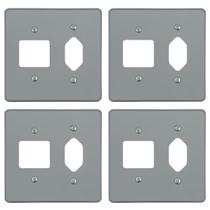 Kit 4 Placa 4x4 Cinza Pial 54392 Tomada + 2 Interruptor