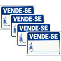Kit 4 Placa Aviso Sinalização Vende-se 30cmx20cm PVC