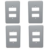 Kit 4 Placa Espelho 4x2 2 Posto Silentoque 8506 Cor Cinza