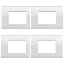 Kit 4 Placa Neutra 4x2 3 Postos Pial Living LNA4803BIF Kit 4 Placa Neutra 4x2 3 Postos Pial Living LNA4803BIF