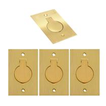 Kit 4 placa piso unha 4x2 latão escovado para uma tomada universal stamplac