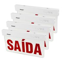 Kit 4 Placa Sinalização Saída 6000k Led 2 Lados Bivolt 1w Vermelho - Avant