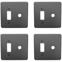 Kit 4 Placas 4x4 1 Tecla + Saída de Fio Cinza Pial 8581 Kit 4 Placas 4x4 1 Tecla + Saída de Fio Cinza Pial 8581