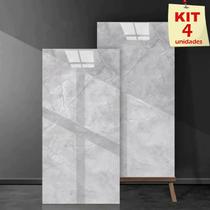 Kit 4 Placas Adesiva Revestimento 3D Mármore 30x60cm Alto Brilho Lavável