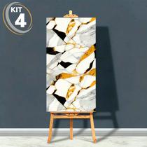 Kit 4 Placas Adesivas Marmorizadas 3D Revestimento em Mármore 30x60cm Banheiro Cozinha Lavabo Kit 4 Placas Adesivas Marmorizadas 3D Revestimento em Mármore 30x60cm Banheiro Cozinha Lavabo