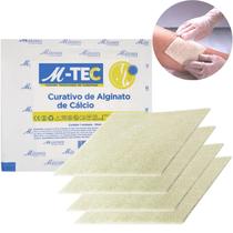 Kit 4 Placas Alginato Calcio Sodio Tratar Feridas Pele - M-tec Missner