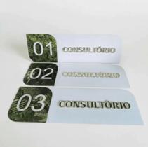 Kit 4 Placas De Identificação Consultorio Porta 1,2,3 + Banheiro Acrilico Espelhado Kit 4 Placas De Identificação Consultorio Porta 1,2,3 + Banheiro Acrilico Espelhado