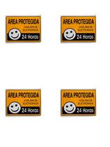 KIT 4 PlacaS de Sinalização 15x20 área Protegida 24 Horas KIT 4 PlacaS de Sinalização 15x20 área Protegida 24 Horas