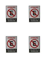 KIT 4 PlacaS DE Sinalização 30x20 Atenção Sujeito a Guincho